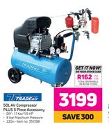 Tradeair 50L Air Compressor Plus 5 Piece Accessory