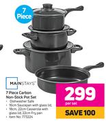 Mainstays 7 Piece Carbon Non Stick Pot Set-Per Set