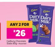 Cadbury Chocolate Slabs Assorted-For Any 2 x 80g