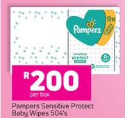 Pampers Sensitive Protect Baby Wipes 504's-Per Box