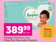 Pampers Premium Care Mega Box Disposable Nappies-Per Box.