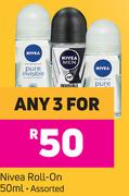 Nivea Roll-On Assortred-For Any 3 x 50ml