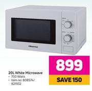 Hisense 20Ltr White Microwave-700 Watts