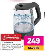 0 Sunbeam 1.7Ltr Glass Kettle 