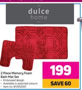 Dulce Home 2 Piece Memory Foam Bath Mat Set