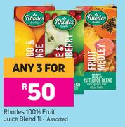 Rhodes 100% Fruit Juice Blend Assorted-For Any 3 x 1L