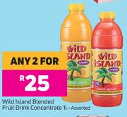 Wild Island Blended Fruit Drink Concentrate Assorted-For Any 2 x 1L