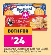 Baumann's Shortbread 160g And Bakers Red Label Creams 200g Assorted-For Both