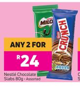 Nestle Chocolate Slabs Assorted-For Any 2 x 80g
