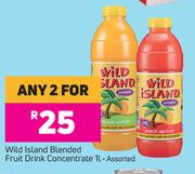 Wild Island Blended Fruit Drink Concentrate Assorted-For Any 2 x 1Ltr