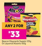 Beacon Maynards Sweets 125g Or Liquorice Allsorts 150g-For Any 2