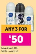 Nivea Roll On Assorted-For Any 3 x 50ml