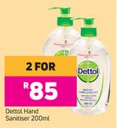 Dettol Hand Sanitiser-For 2 x 200ml