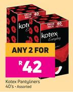 Kotex Pantyliners Assorted-For Any 2 x 40's
