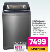 Hisense 18Kg Top Loader Washing Titanium Grey WTY1802T