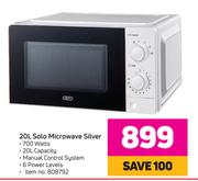 Defy 20L Solo Microwave Silver