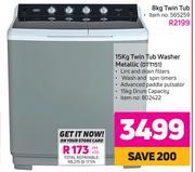 Defy 15Kg Twin Tub Washer Metallic DTT151