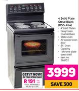 Defy 4 Solid Plate Stove Black DSS-494