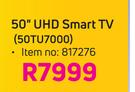 Samsung 50" UHD Smart TV 50TU7000