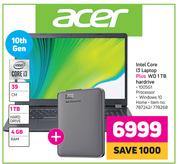 Acer Intel Core i3 Laptop + WD 1TB Hardrive 