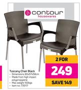 Contour Tuscany Chair Black 80 x 57 x 58cm-For 2
