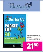 Butterfly A4 Pocket File 30 Page