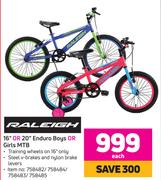Raleigh 16" Or 20" Enduro Boys Or Girls MTB-Each