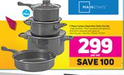 Mainstays 7 Piece Carbon Steel Non Stick Pot Set-Per Set