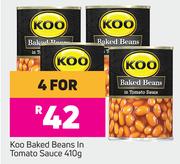 Koo Baked Beans In Tomato Sauce-For-4 x 410g