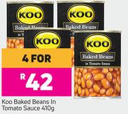Koo Baked Beans In Tomato Sauce-For-4 x 410g