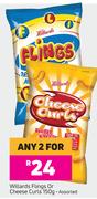 Willards Flings Or Cheese Curls Assorted-For Any 2 x 150g