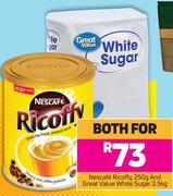 Nescafe Ricoffy 250g And Great Value White Sugar 2.5Kg-For Both
