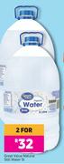 Great Value Natural Still Water-For 2 x 5Ltr