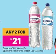 Bonaqua Still Water Or Sparkling Flavoured Water Assorted-For Any 2 x 1.5Ltr