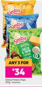 Simba Potato Chips Assorted-For Any 3 x 120g