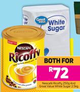 Nescafe Ricoffy 250g And Geeat Value White Sugar 2.5Kg-For Both