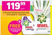 Ariel Auto Washing Powder 4Kg And Liquid  1Ltr Assorted