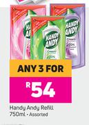 Handy Andy Refill Assorted-For Any 3 x  750ml