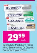 Sensodyne Multi Care, Fresh Mint, Gentle White Or Clean & Fresh Toothpaste-75ml Each