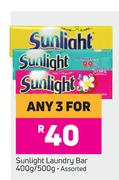 Sunlight Laundry Bar-For Any 3 x 400g/ 500g