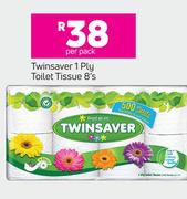 Twinsaver 1 Ply Toilet Tissue-8's Per Pack