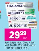 Sensodyne Multi Care, Fresh Mint, Gentle White Or Clean & Fresh Toothpaste-75ml Each