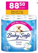 Baby Soft 2 Ply Toilet Tissue-18's Per Pack
