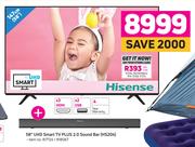 Hisense 58" (147cm) UHD Smart TV Plus 2.0 Sound Bar HS204