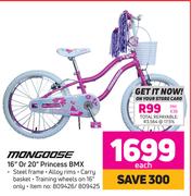 Mongoose 16" Or 20" Princess BMX-Each