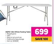 HDPE 1.8m White Folding Table