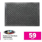 Moto Quip Rubber Car Mat Black 500 x 350mm Each