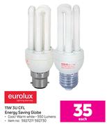 Eurolux 11W 3U CFL Energy Saving Globe-Each