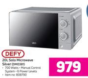 Defy 20L Solo Microwave (Silver) DMO381