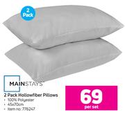 Mainstays 2 Pack Hollowfiber Pillows-Per Set